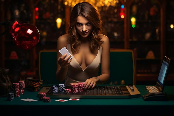 Dealer profesional memandu sesi Live Casino tangkas melalui siaran video berkualitas tinggi